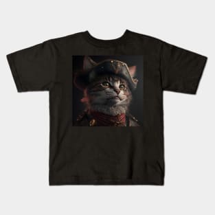 Pirate Cat Portrait Kids T-Shirt